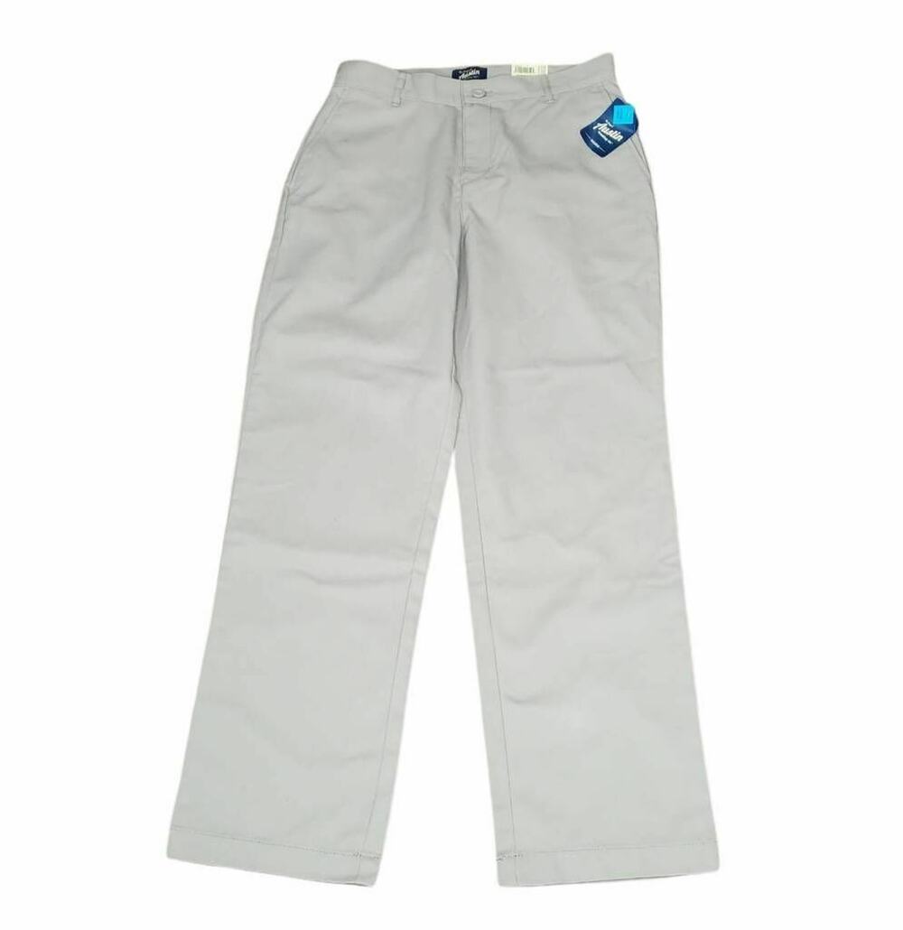 Austin Boys Back To School Uniform Twill Pants Khaki Flat Front 30 x 30 New